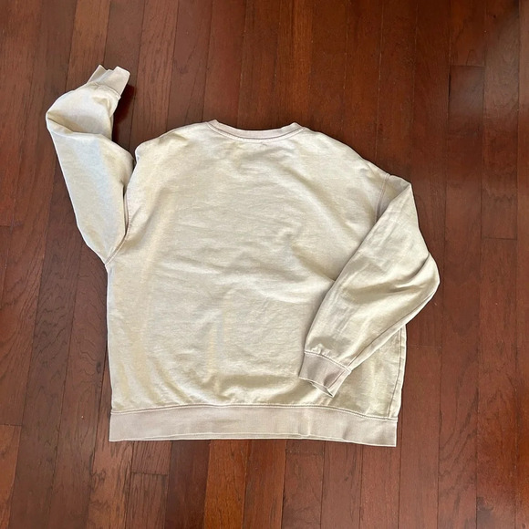 Zara No 1 cotton  crewneck sweatshirt unisex sz M color tan oversized excellent - Picture 6 of 6